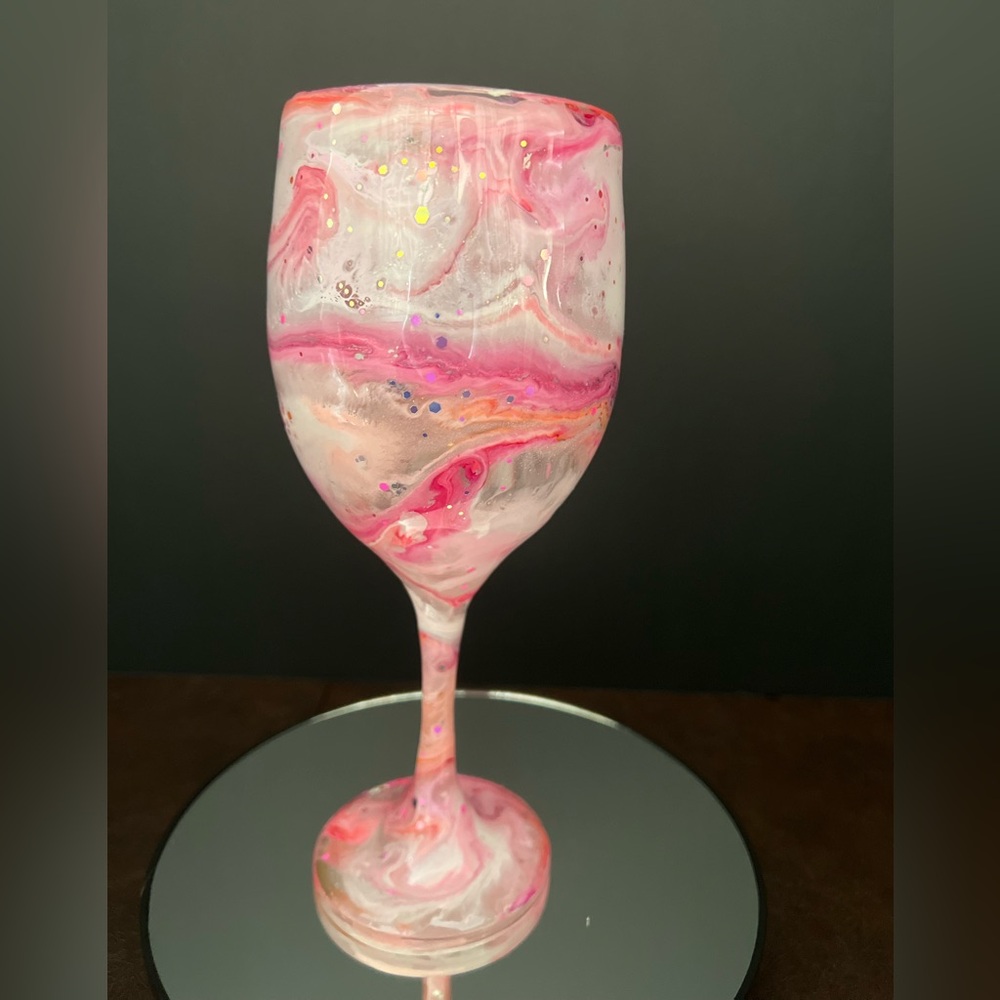 Handcrafted “Gorgeously Glinda” Custom Large Wine Glass. 20 oz